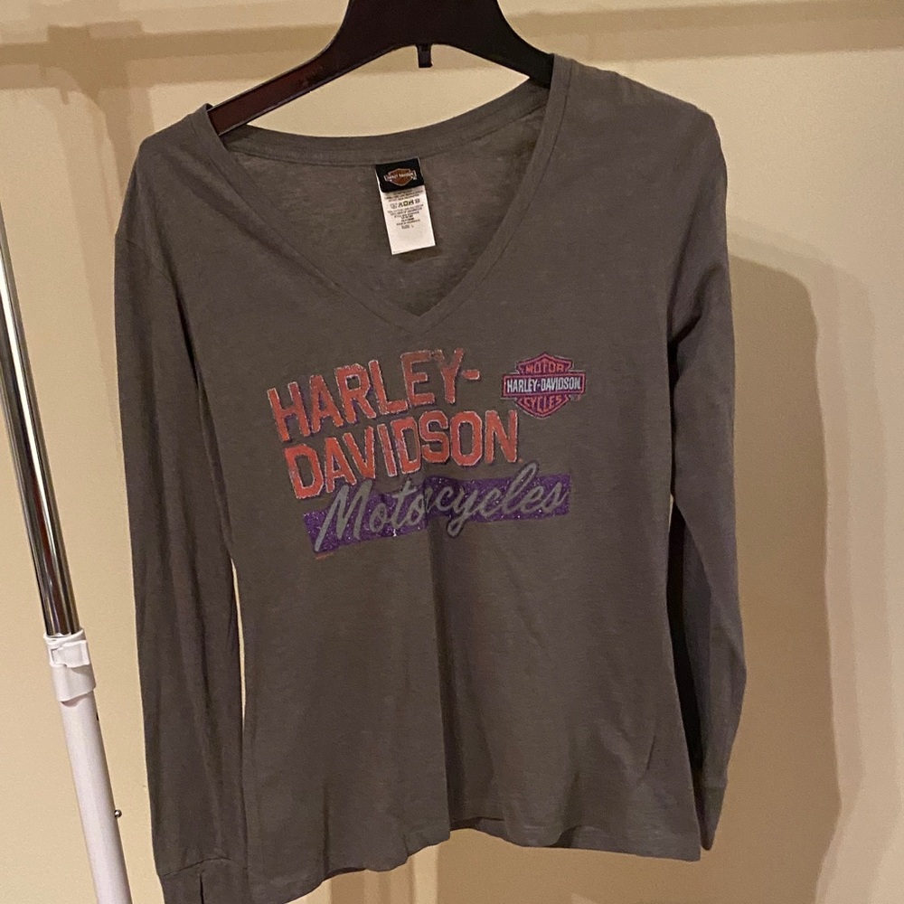 Harley-Davidson Charcoal Long Sleeve Women's Tee C1II 2017 Pelham, Ala